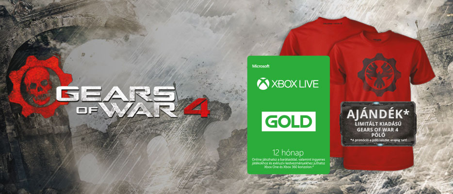 Xbox Live Gold ajándék Gears of War 4 pólóval | Konzolvilág