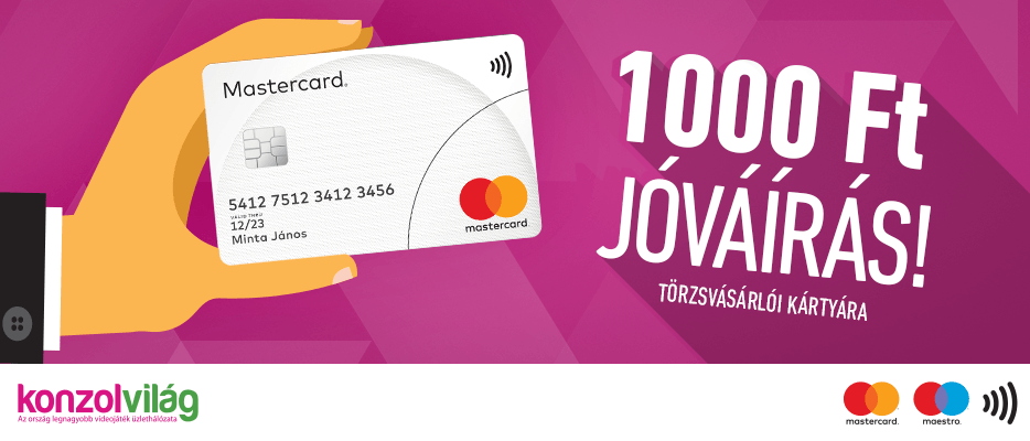 1.000 forint jóváírás minden 10.000 forintos vásárlás felett, Mastercard vagy Maestro bankkártya használata esetén!