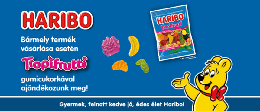 Haribo Tropifrutti minden vásárlás mellé a Konzolvilágban