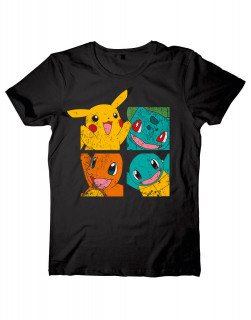 Pokemon - Kanto Starters polo (fekete) M-es Ajándéktárgyak