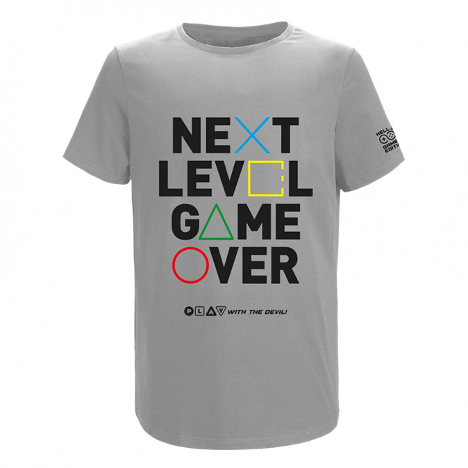 HELL Gamer Next Level Game Over Póló - Szürke (S) Ajándéktárgyak