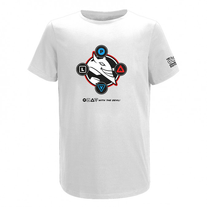 HELL Gamer "Play with the Devil" Póló - Fehér (XXL) Ajándéktárgyak