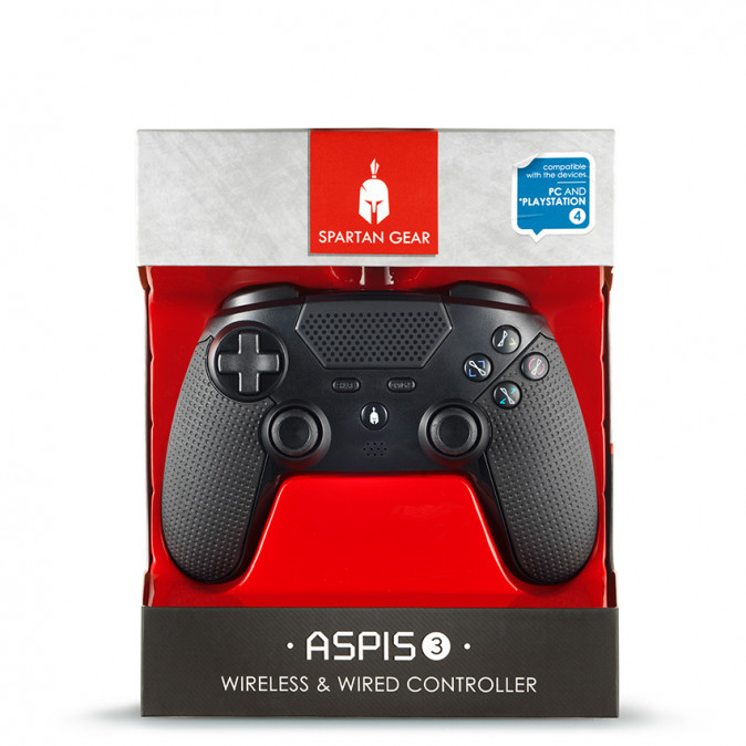 Spartan Gear Aspis 3 vezetékes és vezeték nélküli kontroller (Fekete) PC