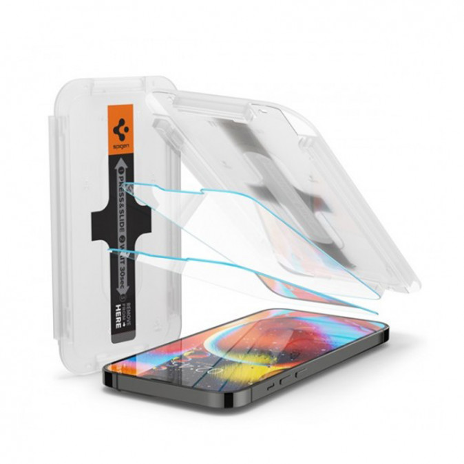 Spigen "Glas.tR SLIM EZ Fit" Apple iPhone 13 Pro Max Tempered kijelzővédő fólia (2db) Mobil