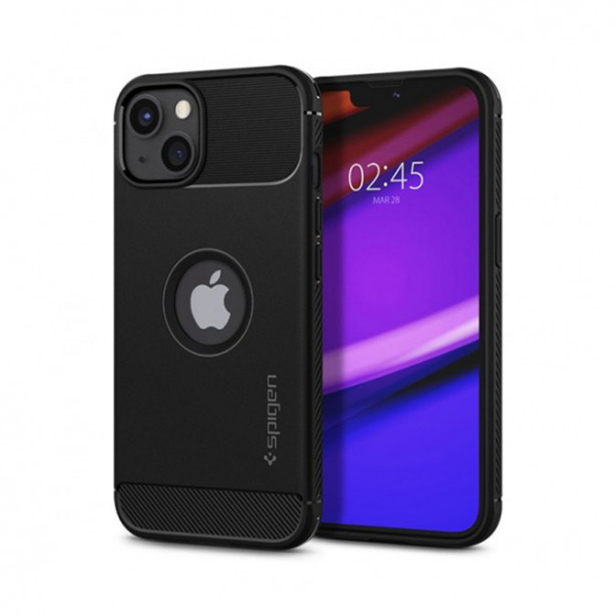 Spigen Rugged Armor Apple iPhone 13 mini Matte Black tok, fekete Mobil