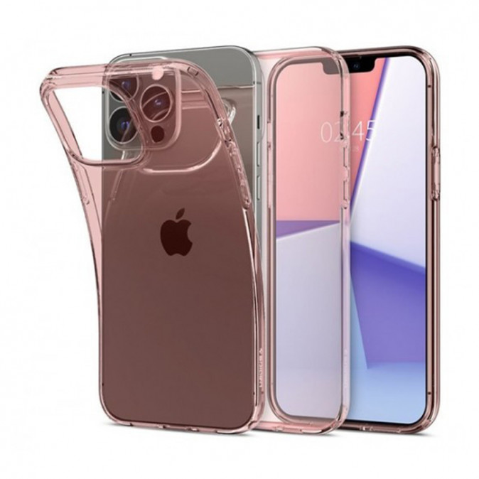Spigen Crystal Flex Apple iPhone 13 Pro Max Rose Crystal tok, rózsaszín-átlátszó Mobil