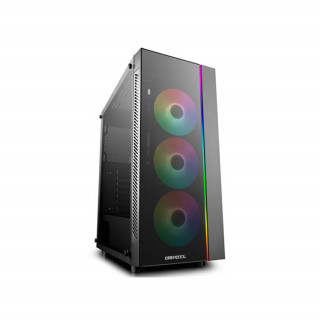 DeepCool Számítógépház - MATREXX 55 ADD-RGB 3F (fekete, ablakos, 3x12cm ventilátor, ATX, mATX, 1xUSB3.0, 2xUSB2.0) Újcs. PC