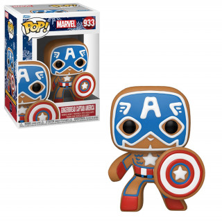 Funko Pop! Marvel: Holiday - Gingerbread Captain America #933 Bobble-Head Vinyl Figura Ajándéktárgyak