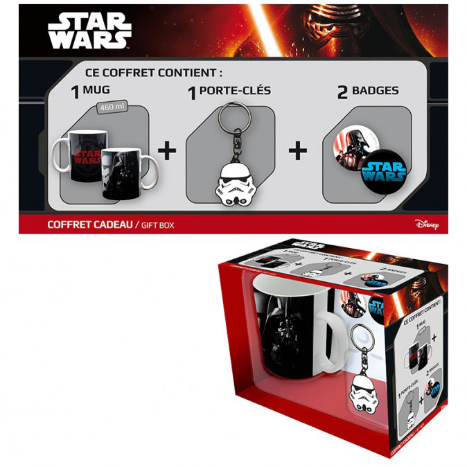 STAR WARS - Bögre + Kulcstartó + Kitűzők (460ml) - Abystyle Ajándéktárgyak
