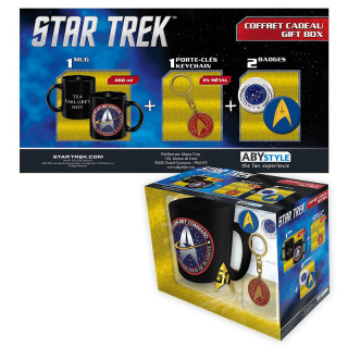 STAR TREK - Bögre + Kulcstartó + Kitűzők - STARFLEET (460ml) - Abystyle Ajándéktárgyak