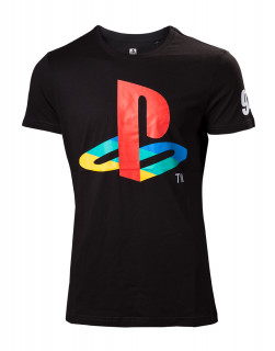 PlayStation - Classic Logo and Colors - Póló - L Ajándéktárgyak