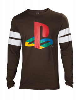 Playstation - Logo Striped Army Men's - Hosszúujjú Póló - XL Ajándéktárgyak