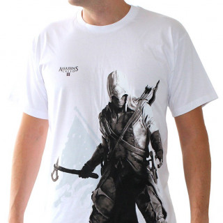 ASSASSIN'S CREED - Tshirt - Póló "Connor stand up" men SS white - basic (M-es méret) - Abystyle Ajándéktárgyak