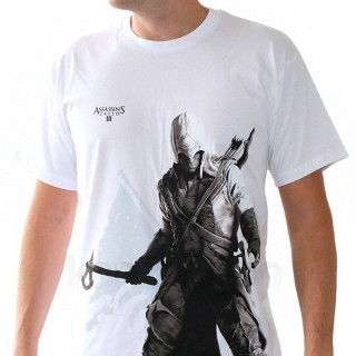 ASSASSIN'S CREED - Tshirt - Póló "Connor stand up" men SS white - basic (L-es méret) - Abystyle Ajándéktárgyak