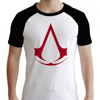 ASSASSIN'S CREED - Tshirt - Póló "Crest" man SS white & black - premium (XXL-es méret) - Abystyle Ajándéktárgyak