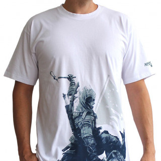 ASSSSIN'S CREED - Tshirt "Connor kneel down" man SS white - basic (M-es méret) - Abystyle Ajándéktárgyak