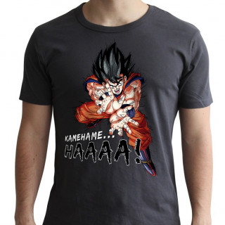 DRAGON BALL - Tshirt - Póló "DBZ/ Kamehameha" man SS dark grey - basic (XL-es méret) - Abystyle Ajándéktárgyak