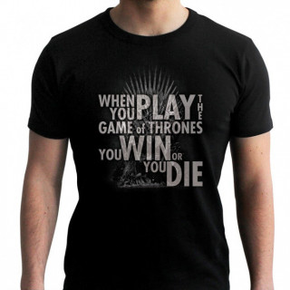 GAME OF THRONES - Tshirt "Quote Trone" - man SS black - new fit (XXL-es méret) - Abystyle Ajándéktárgyak