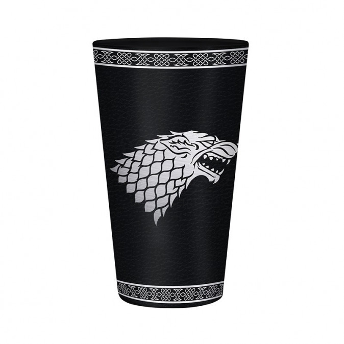 GAME OF THRONES - Nagy Üvegpohár - Stark - (500ml) - Abystyle Ajándéktárgyak