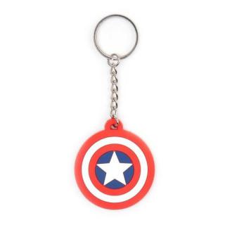 MARVEL - Captain America Shield Logo - Gumi Kulcstartó - Abystyle Ajándéktárgyak