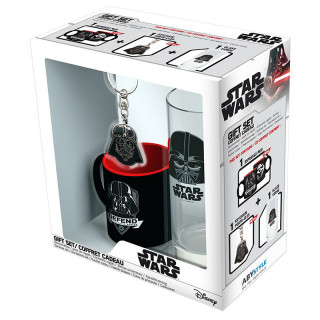 STAR WARS - Pck Glass 29cl + Keyring + Mini Mug "Darth Vader" - Ajándékcsomag - Abystyle Ajándéktárgyak