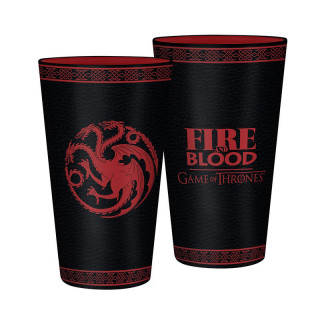 GAME OF THRONES - Large Glass - 500 ml - Targaryen - Foil - Pohár - Abystyle Ajándéktárgyak