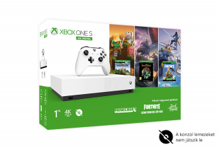 Xbox One S All-Digital Edition + Minecraft + Sea of Thieves + Fortnite Legendary Evolving Skin + 2000 V-Bucks Xbox One