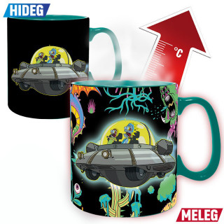 RICK & MORTY - Mug Heat Change - 460 ml - Spaceship - Bögre - Abystyle Ajándéktárgyak