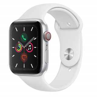 Apple Watch Series 5 44mm GPS Ezüst Alimíniumtok Fehér sportpánt Mobil