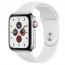 Apple Watch Series 5 44mm (GPS+Cellular) Stainless Steel with White Sport Band thumbnail