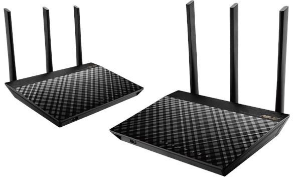 Asus RT-AC66U 2 darabos AC1750 Mbps Dual-band gigabit AiMesh mesh Wi-Fi router rendszer PC