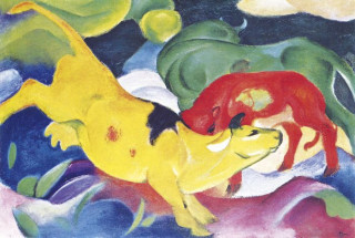 Mini művész puzzle 150 Franz Marc: Cows - Yellow, Red, Green (36) Játék