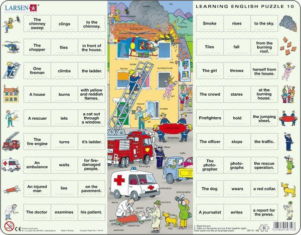 Larsen maxi puzzle 54 db-os Tanuljunk angolul! - Tűzoltás EN10 Ajándéktárgyak