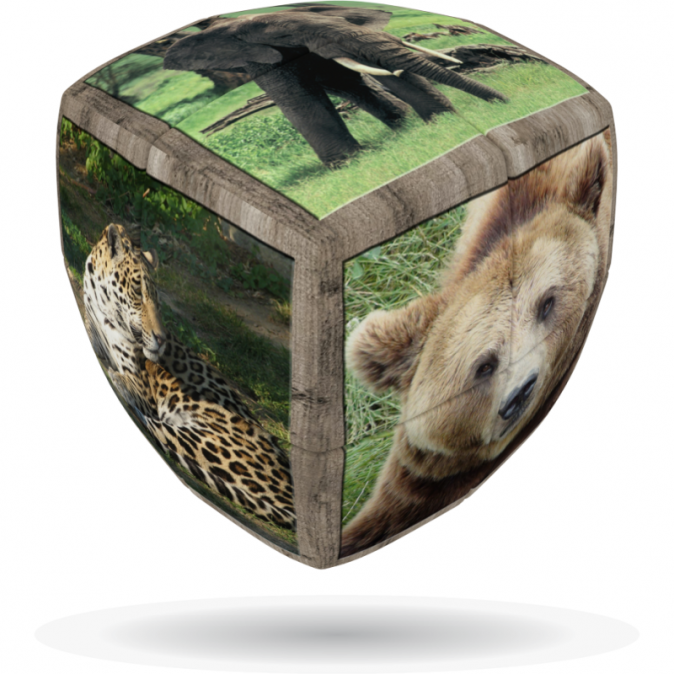 V-Cube 2x2 versenykocka, lekerekített, Vadállatok Játék