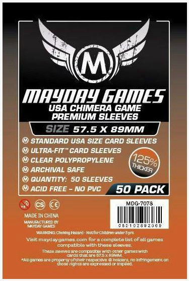 Mayday US Chimera premium kártyavédő (sleeve) -57,5x89 mm (50 db/csomag) Játék