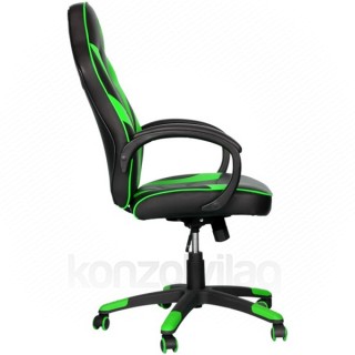 Marvo Gamer szék - CH-301 GN (állítható dőlés/magasság; fix kartámasz; PU; max.150kg-ig, fekete-zöld) PC