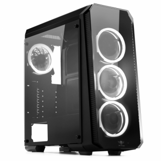 Spirit of Gamer Számítógépház - Deathmatch 8 White (ATX; ablakos, 4x12cm ventilátor, 1xUSB3 + 2xUSB2; fekete-fehér) PC