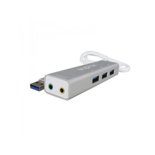 APPROX USB HUB - 5.1 USB hangkártya + 3db USB3.0 port (3.5mm Audio Jack (output), Microphone (input)) Otthon