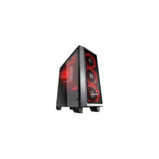 Rampage Számítógépház - Chaser (fekete; ablakos; ATX; alsó táp; 4x120mm LED; 1xUSB3.0 + 2xUSB2.0, I/O; porszűrő) PC