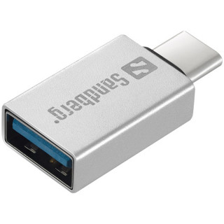 Sandberg Kábel Átalakító - USB-C to USB3.0 Dongle (ezüst; USB-C bemenet; USB3.0 (anya) kimenet) PC