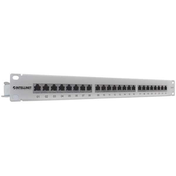 Manhattan Patch panel - CAT6 FTP árnyékolt patch panel, 24 portos, 1U,  Szürke PC