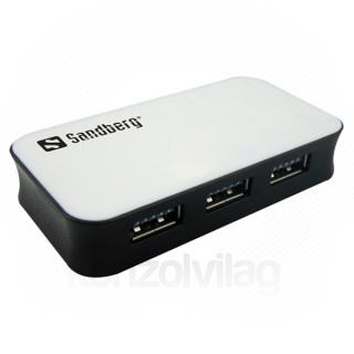 HUB Sandberg 4-port [USB3.0] - Fekete/Fehér PC