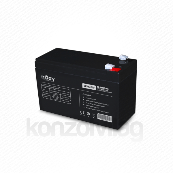 NJOY Szünetmentes akkumulátor - GP09122F (12V/9Ah, T2/F2, zárt, gondozás mentes, AGM) PC