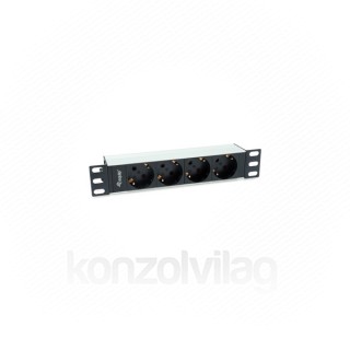 Equip Rack Kiegészítő - 333311 (Hálózati elosztó (PDU), 10", 4 x Schuko, Max.: 3500W, alumunium, fekete) PC