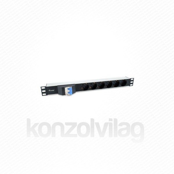 Equip Rack Kiegészítő - 333312 (Hálózati elosztó (PDU), 1U(19"), 6 x Schuko, Max.: 3500W, biztosíték, alumunium, fekete) PC