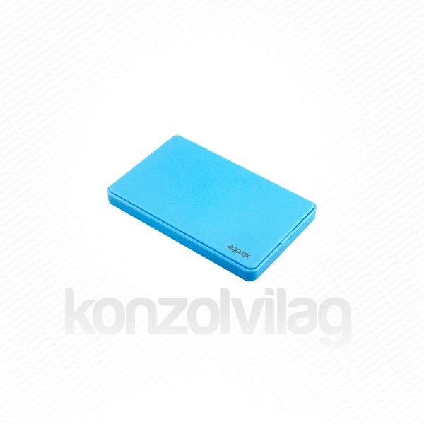 APPROX Külső Ház 2,5" -  USB3.0, SATA, 9.5mm magas HDD kompatibilitás, Kék PC