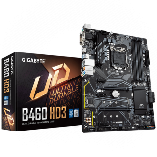 Gigabyte Alaplap - Intel B460 HD3 s1200 (B460, 4xDDR4 2933MHz, 6xSATA3, RAID, 2xM.2, 6xUSB2.0, 6xUSB3.2) PC