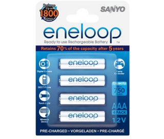 GP Panasonic Eneloop AAA 750mAh mikro ceruza akku 4db/ bliszter PC