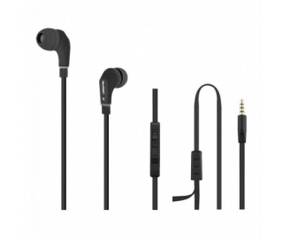 Qoltec 50806 fekete mikrofonos in-ear fülhallgató Mobil