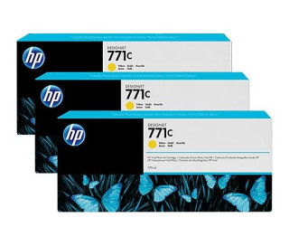 HP INK CARTRIDGE NO 771C 3-PACK YELLOW DESIGNJET 775-ML tintapatron sárga PC